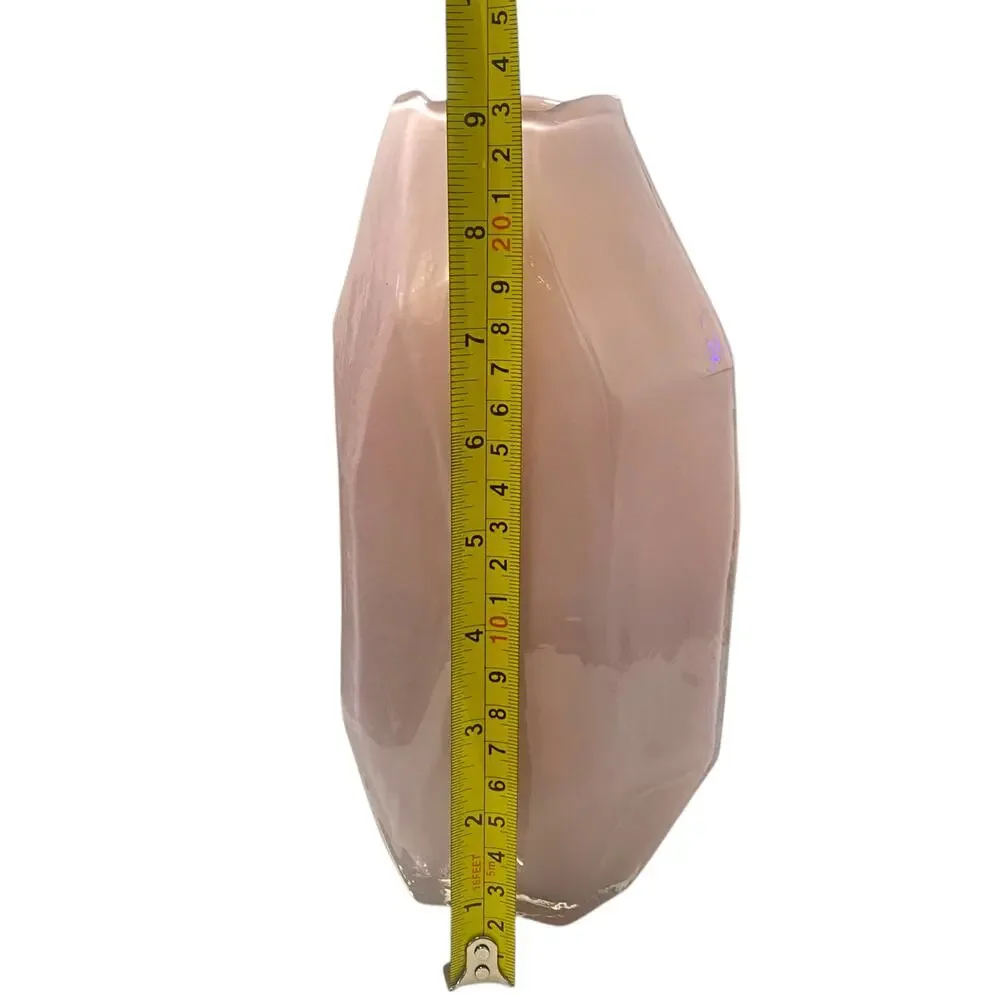 Pink Ombré Glass Flower Vase - Unique Geometrical Artsy Decor